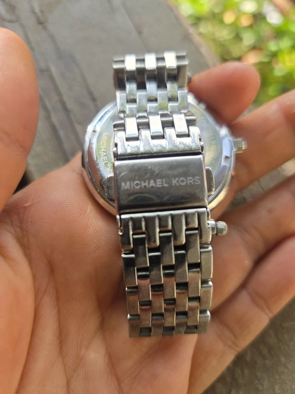 Michael Kors Silver Crystal-Trim Stainless Steel Watch